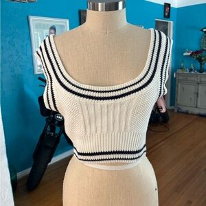Cute crop top sweater vest.